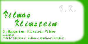 vilmos klimstein business card